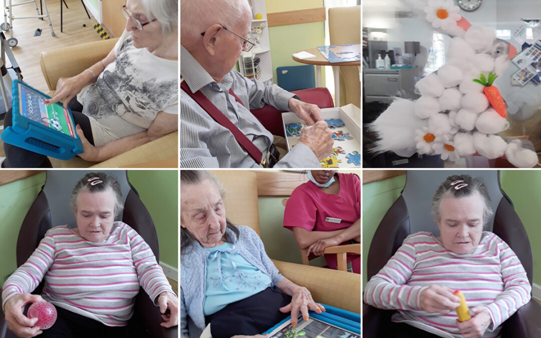 Sensory puzzles and arts and crafts at Hengist Field Care Home
