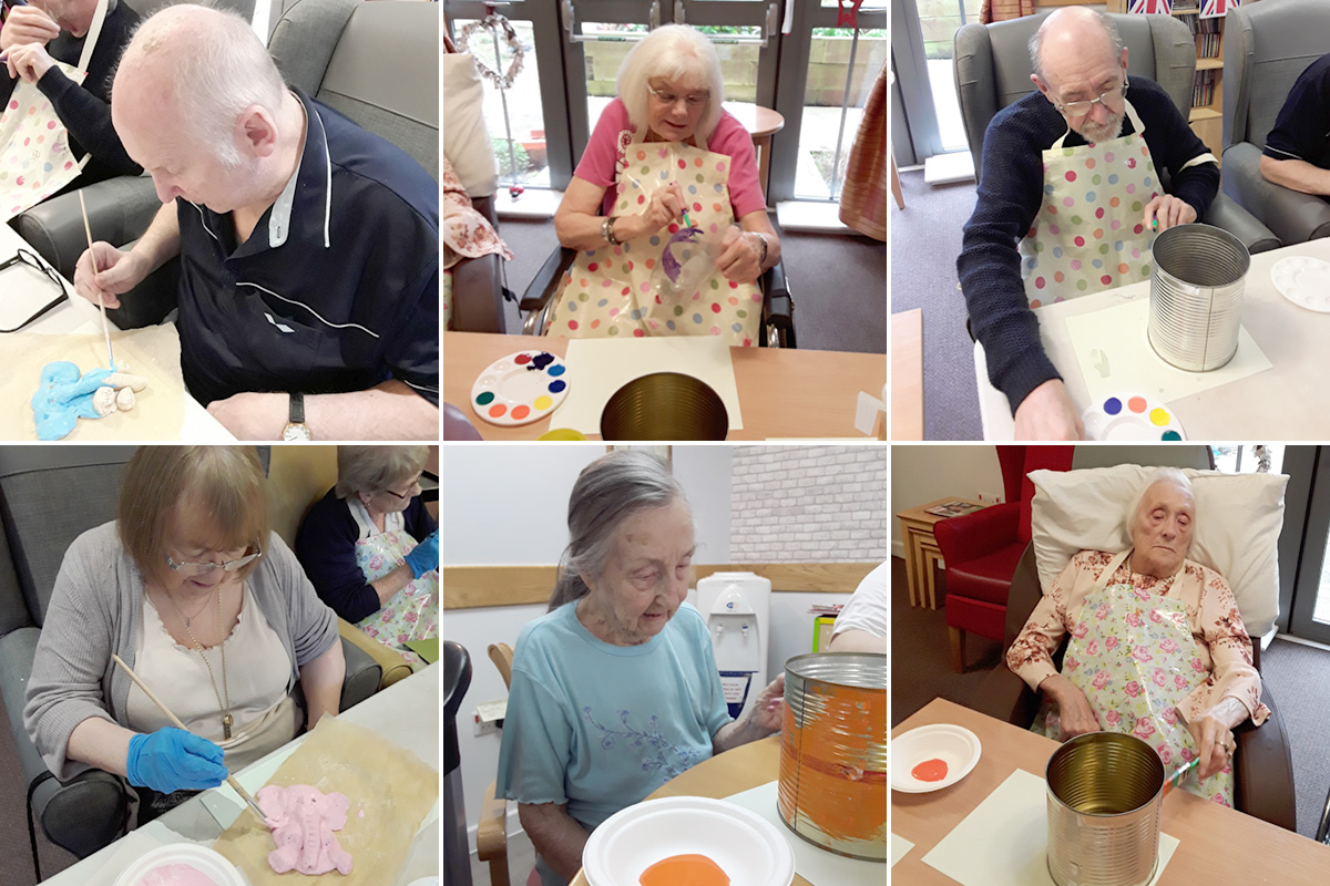 Planters and salt dough crafts at Hengist Field Care Home