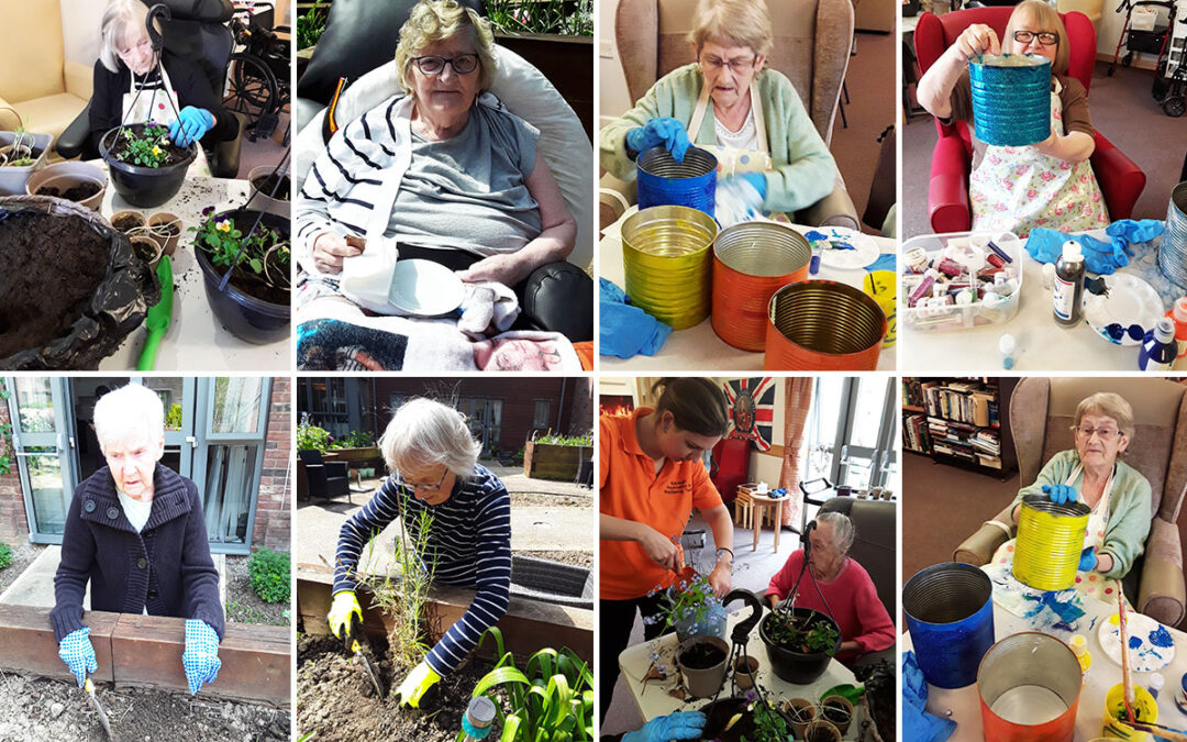 Hengist Field Care Home ladies enjoy planting and painting
