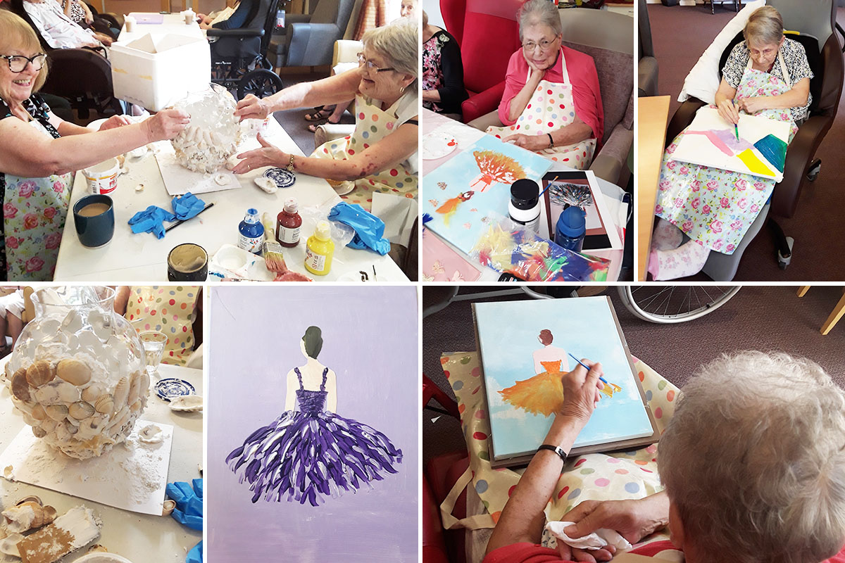 Painting and crafts at Hengist Field Care Home