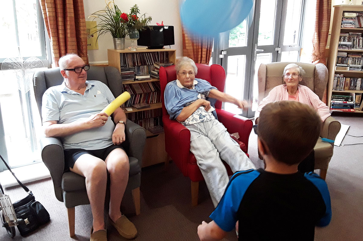 Balloon fun at Hengist Field Care Home residents