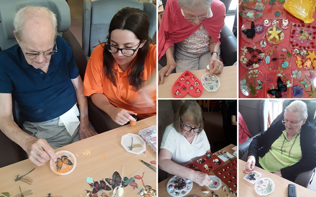 Resin art creations at Hengist Field Care Home