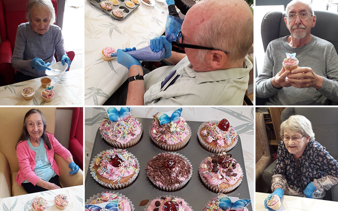 Hengist Field Care Home residents have fun making cupcakes