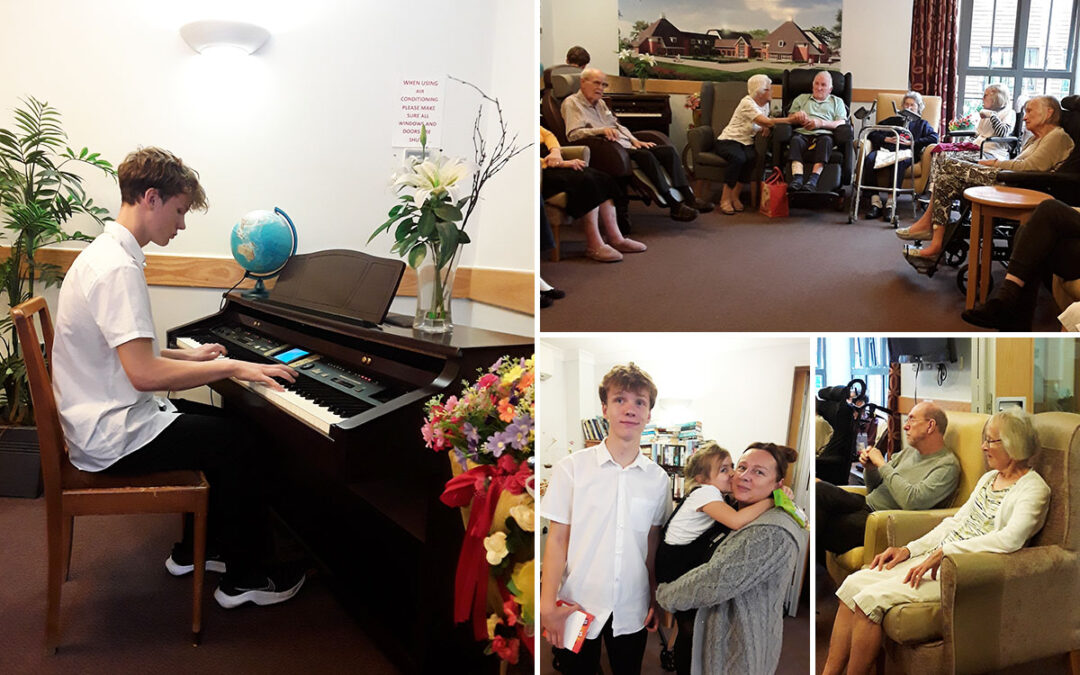 Young pianist Bailey plays for Hengist Field Care Home residents
