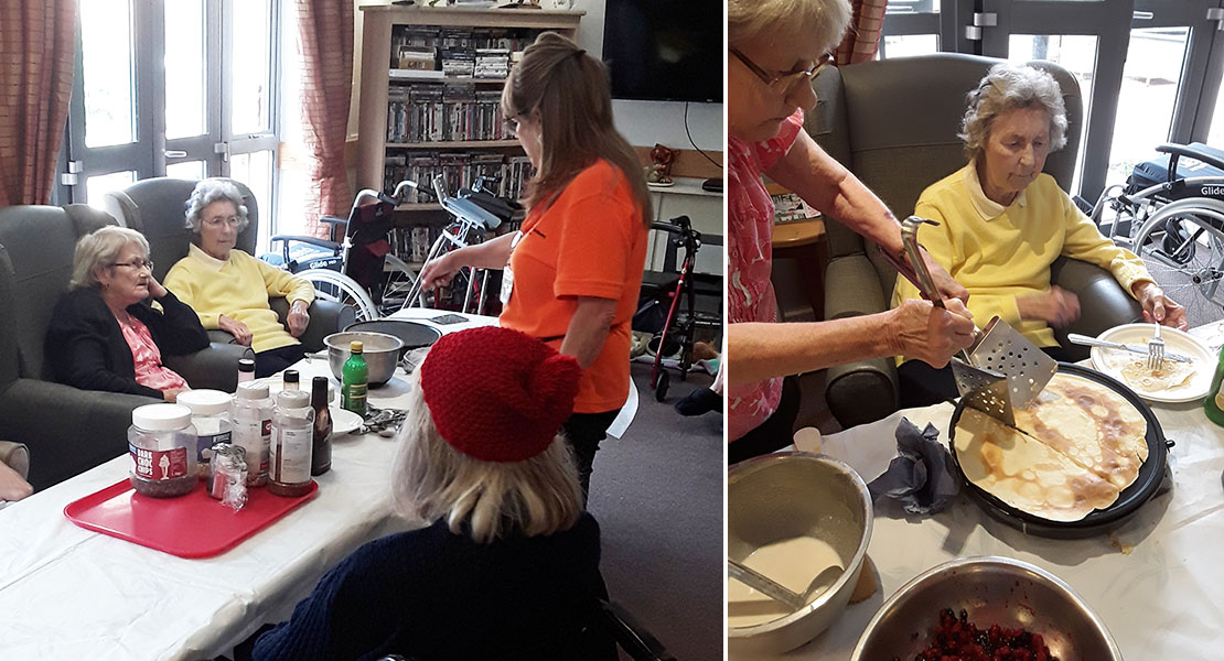 Making crepes at Hengist Field Care Home