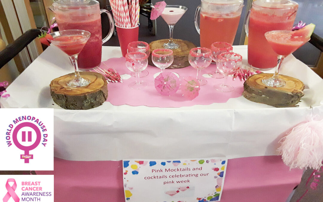 Pink Mocktails and Cocktails at Hengist Field Care Home