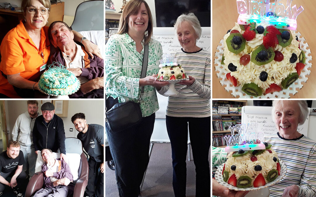 Birthday wishes for Terry and Heather at Hengist Field Care Home
