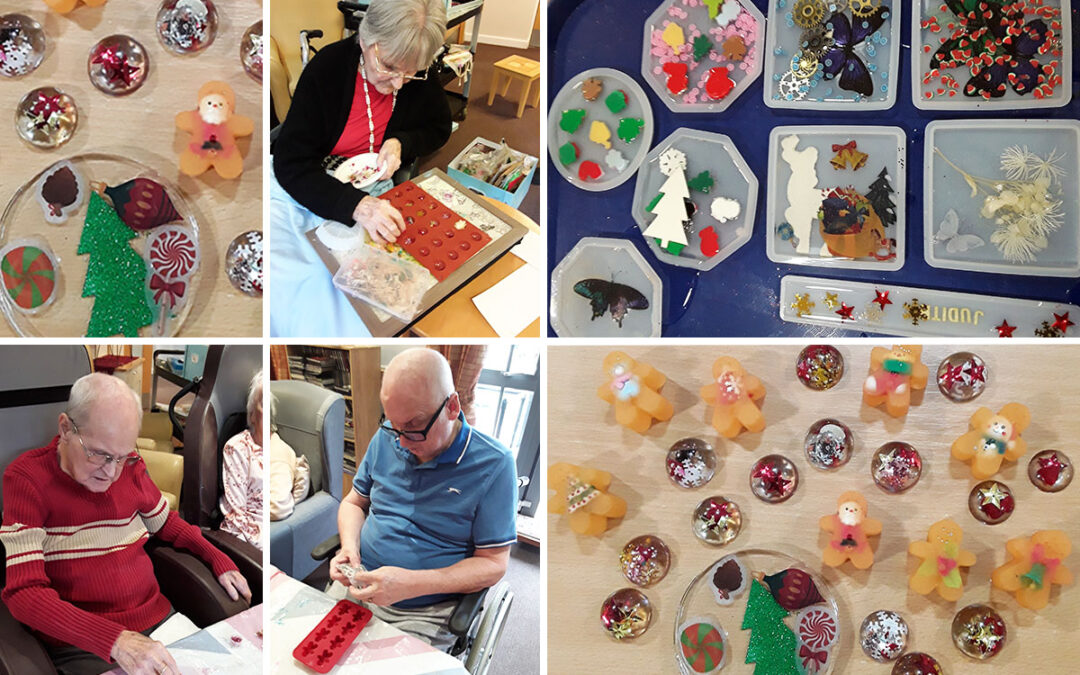Festive resin crafts at Hengist Field Care Home