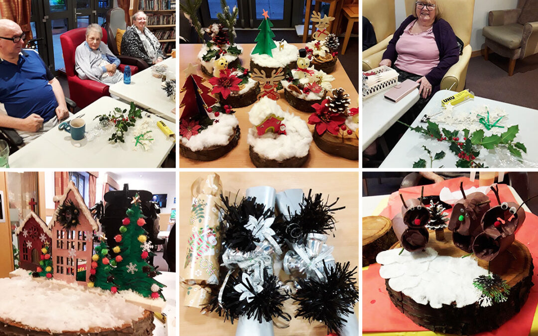 Making Christmas decorations at Hengist Field Care Home