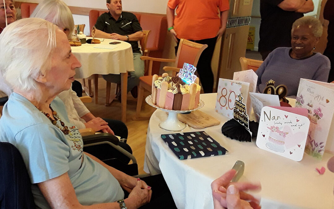 Birthday celebrations for Lesley at Hengist Field Care Home