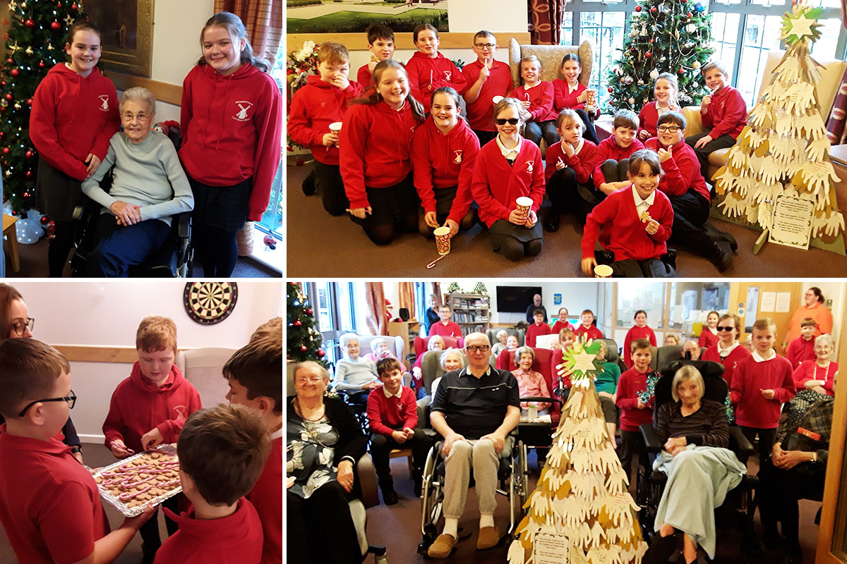 Christmas carols from Milstead and Frinsted Primary School at Hengist Field Care Home