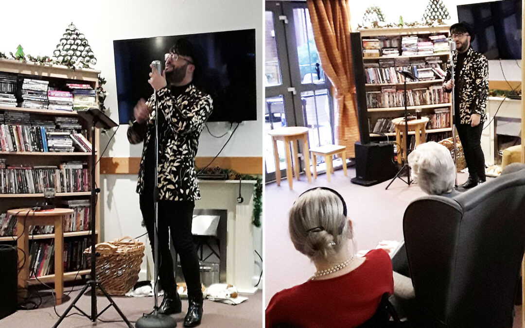 Liam Joseph sings for Hengist Field Care Home residents