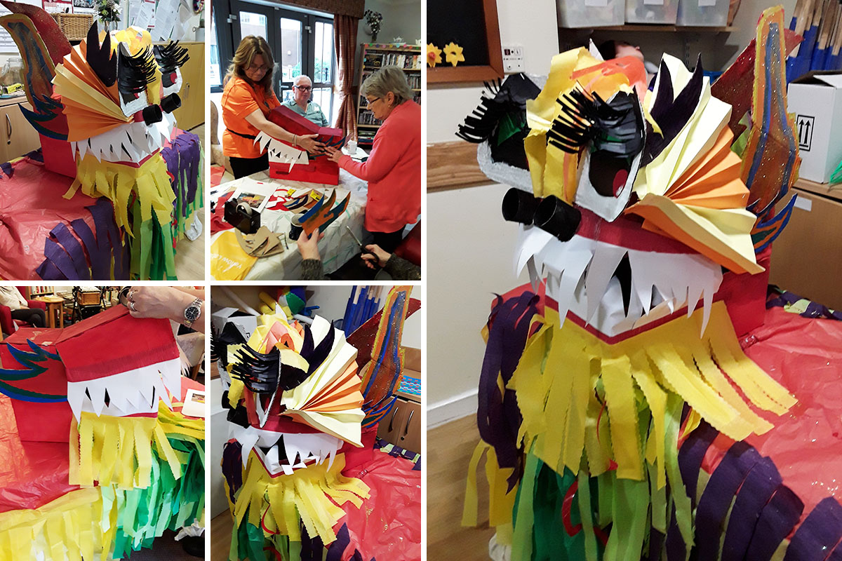 Chinese Dragon crafts at Hengist Field Care Home 