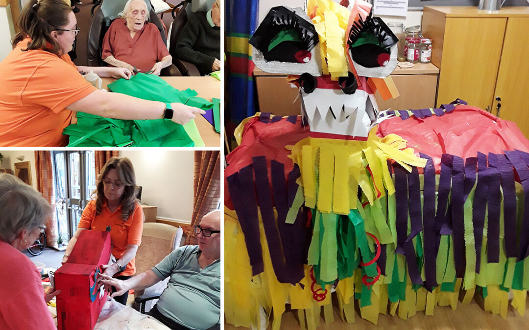 Hengist Field Care Home residents create colourful Chinese Dragon