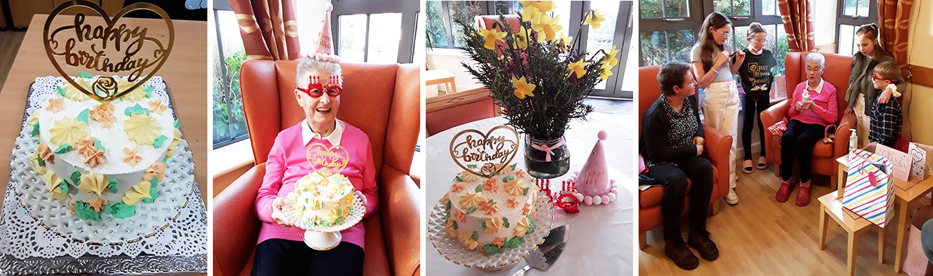 Birthday celebrations for Betty at Hengist Field Care Home