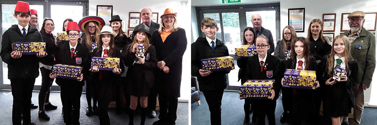 Hengist Field Care Home receiving Easter eggs from Oasis Academy students
