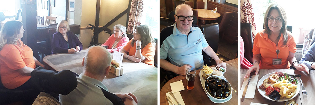 Hengist Field Care Home residents at The Sun pub