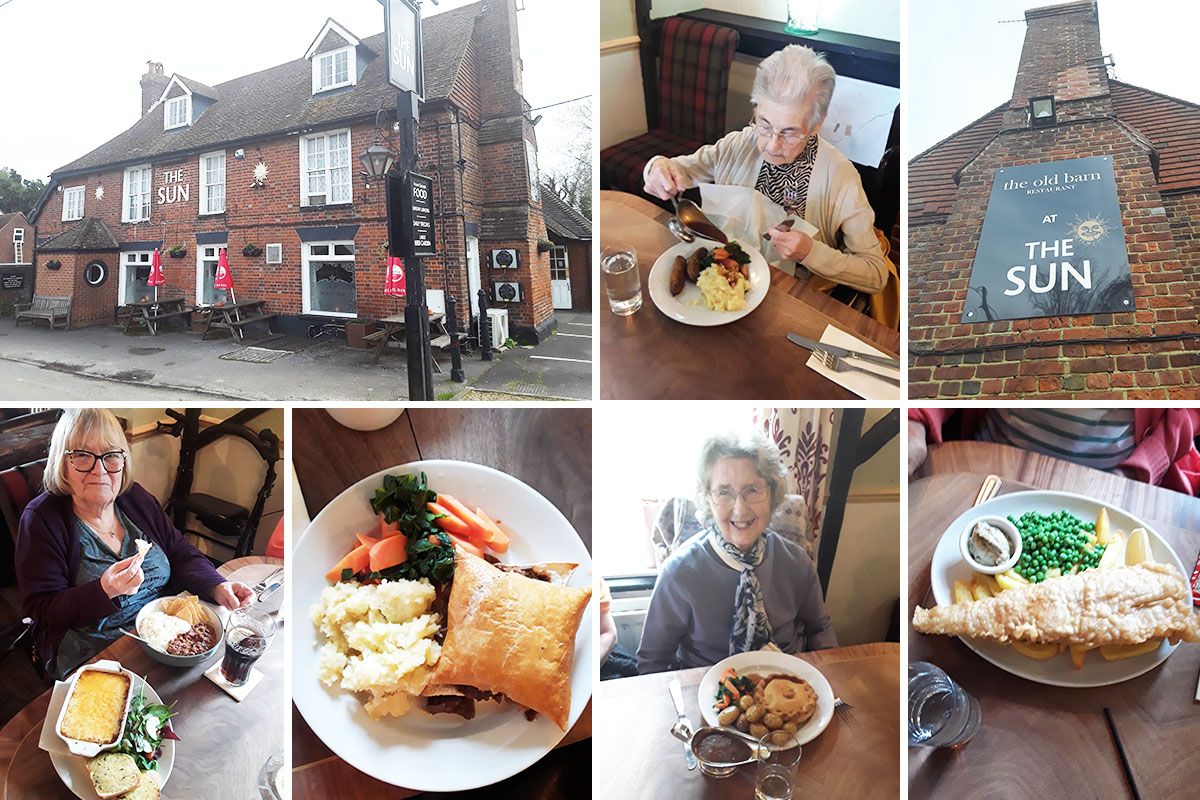 Hengist Field Care Home residents enjoy a pub lunch outing