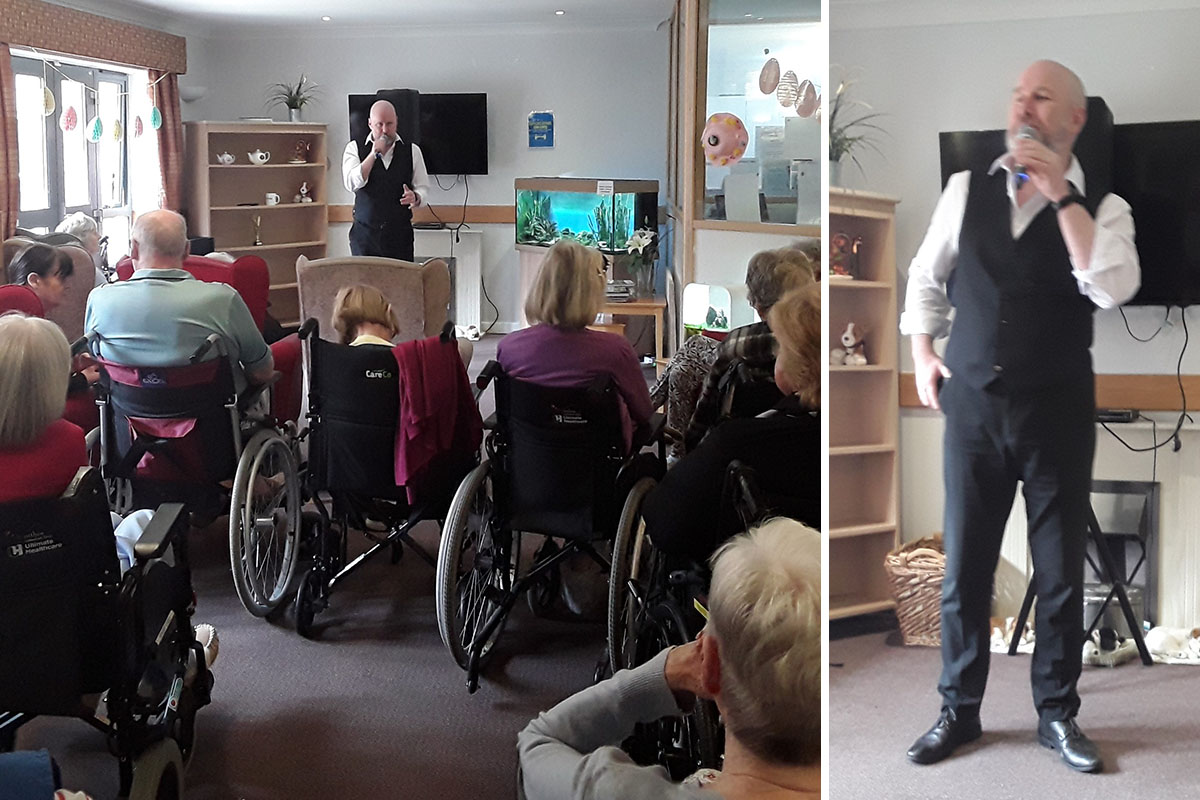 Music and singing with Andy Mace at Hengist Field Care Home