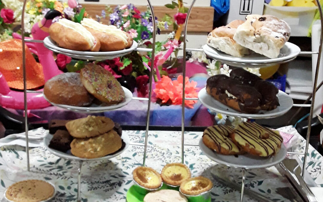 Delicious bakery cake trolley at Hengist Field Care Home