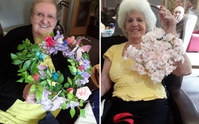 Spring wreath making at Hengist Field Care Home