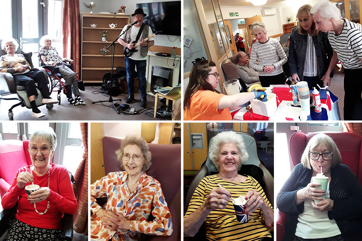 Music for St George and milkshake making at Hengist Field Care Home