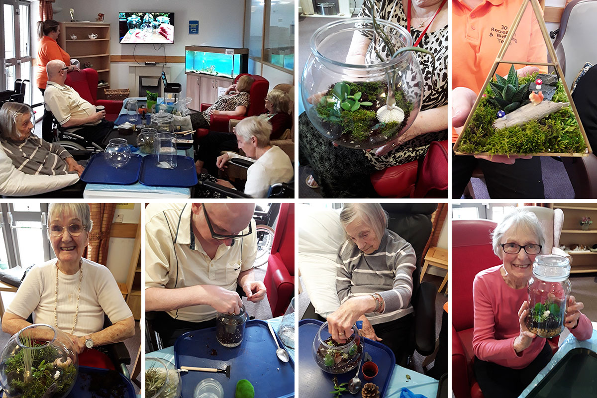 Making terrariums at Hengist Field Care Home